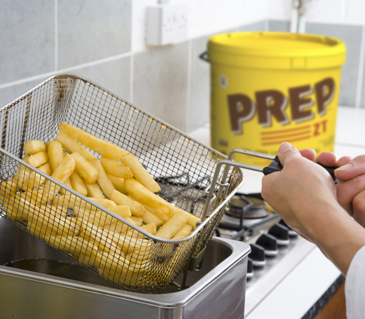 Chips frying in Prep oil