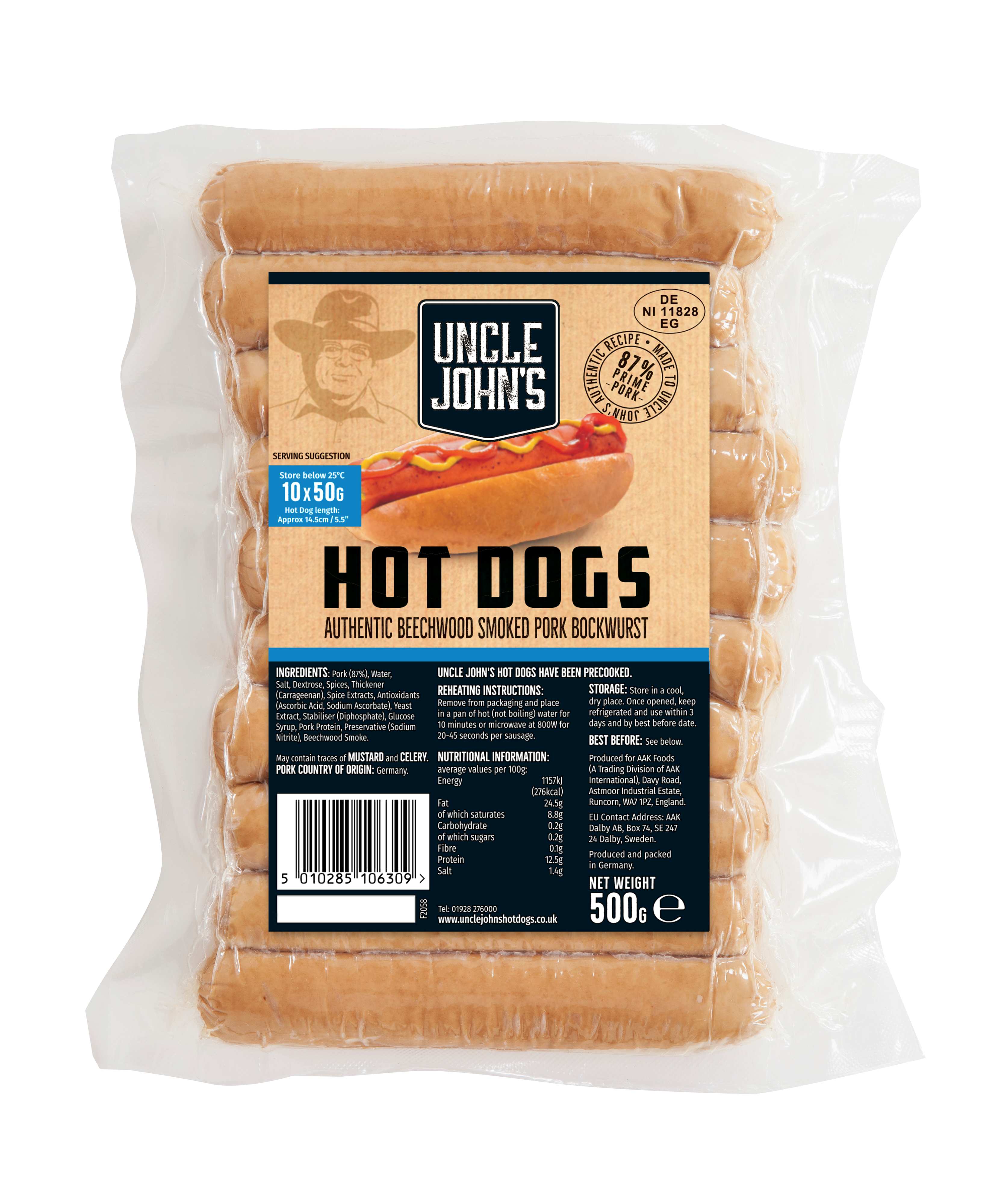 Uncle Johns Bockwurst 10x50g