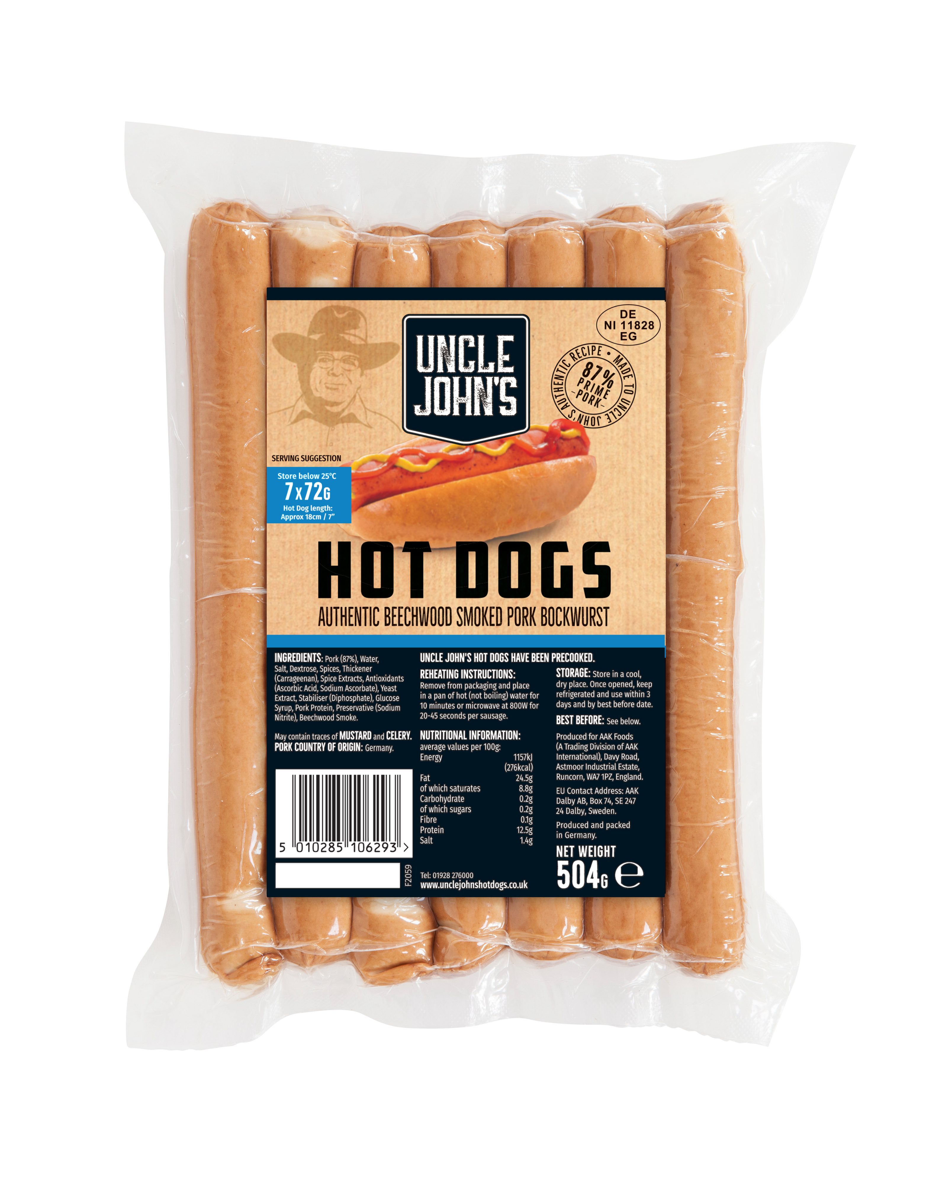 Uncle Johns Bockwurst 7x72g