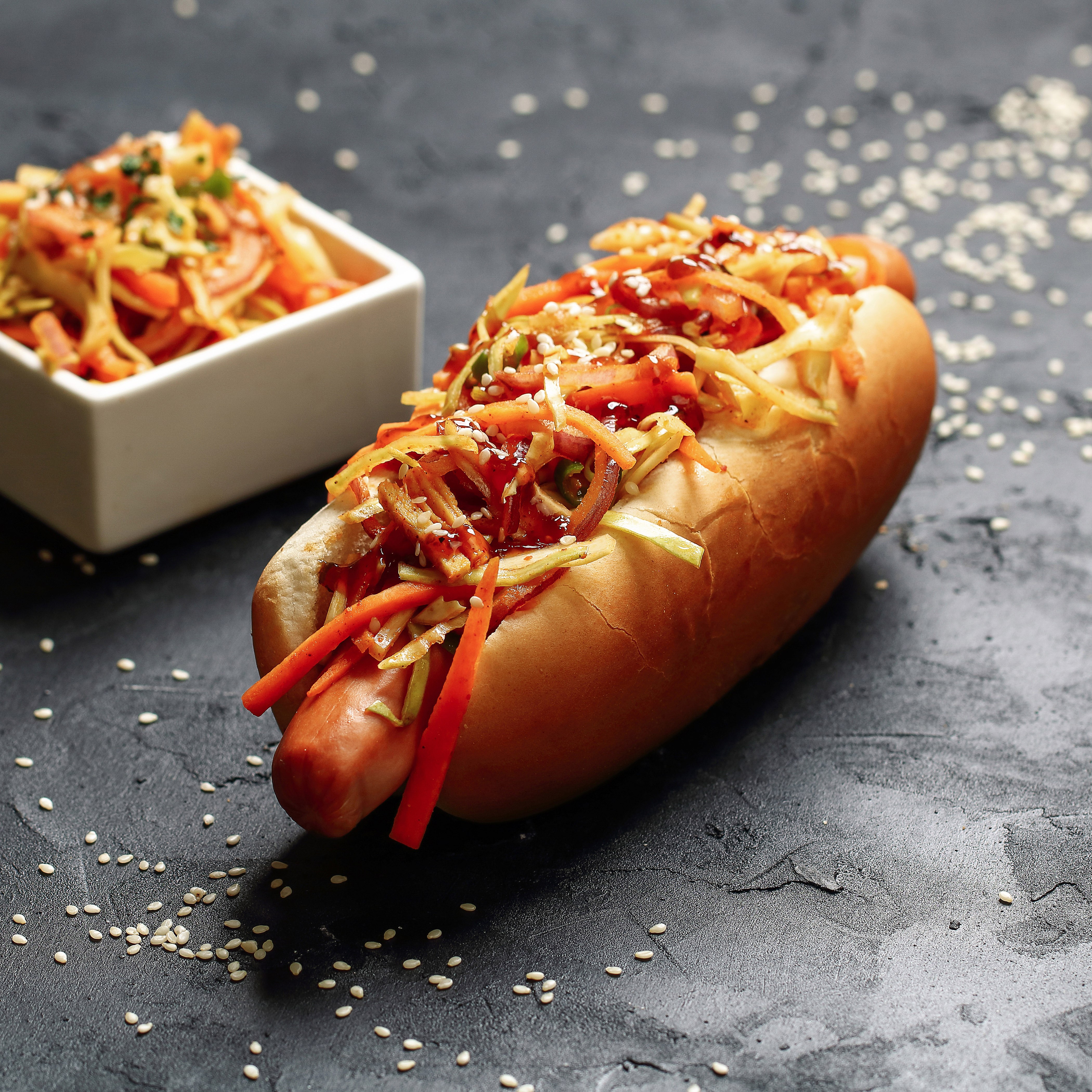 Uncle Johns Korean BBQ Sloppy Slaw Dog 05