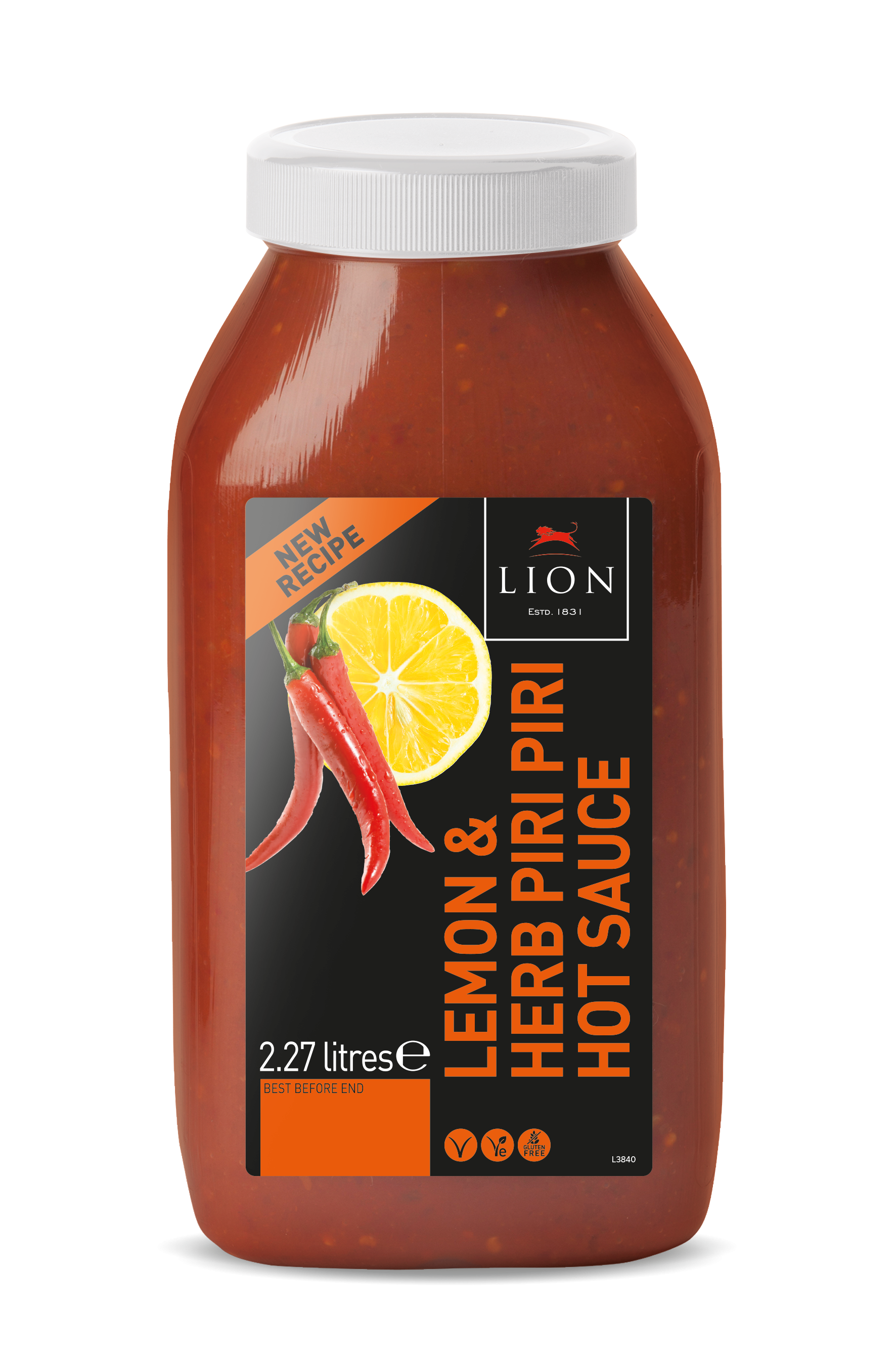 Lion Lemon Herb Piri Piri Hot Sauce 2 27 L White Lid