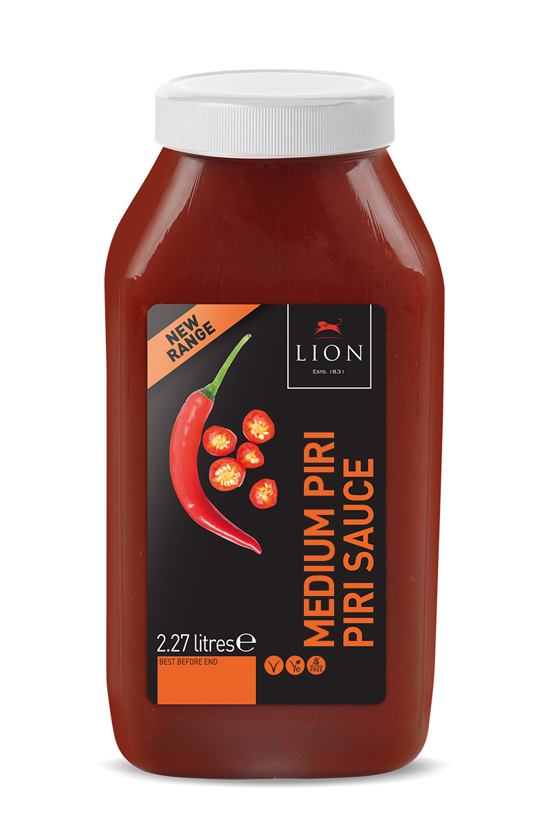 Lion Medium Piri Piri Sauce2 27 L White Lid New Recipe